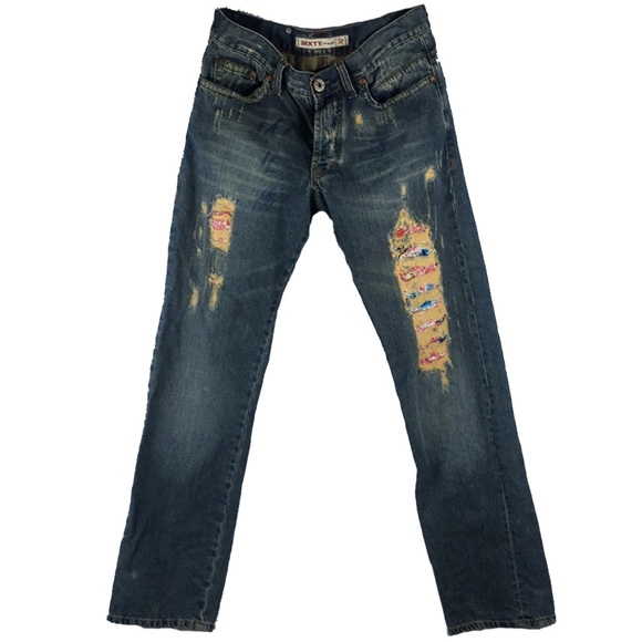 SIXTY distressed jeans- ribbon detail - Picture 3 of 8